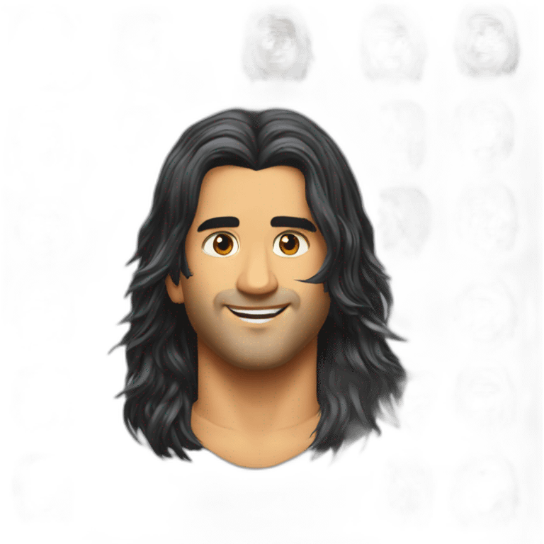 Ms dhoni long hair emoji