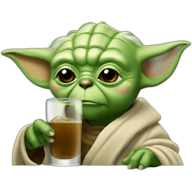 Yoda drinking bear emoji