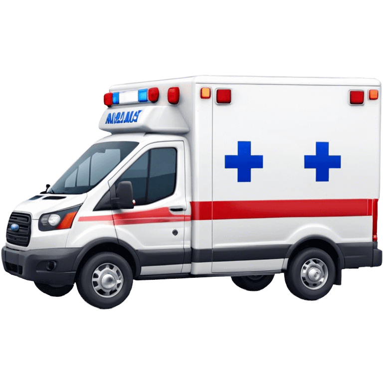 Ambulance - Ford Transit 350 (Model Year: 2021) (Iconic colour: White with red and blue lights) emoji