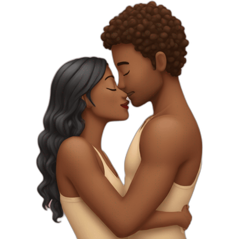 A couple kissing sensually emoji