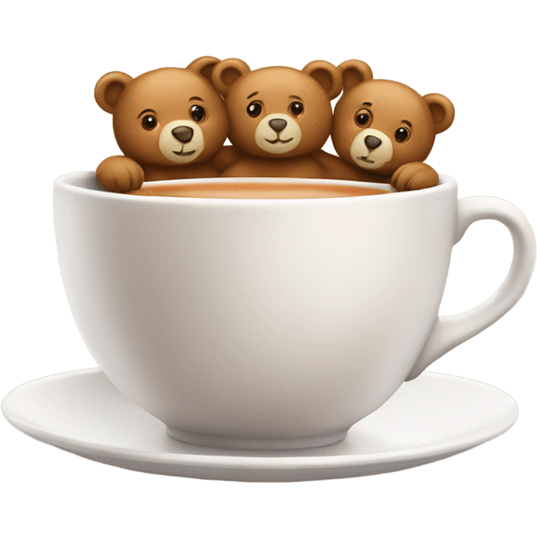 Cup of tea with teddy bears  emoji