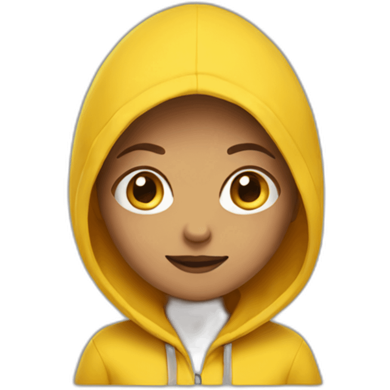 Girl in yellow hoodie emoji