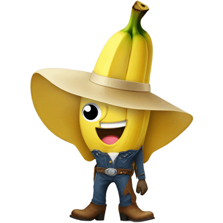 Banana wearing a cowboy hat emoji