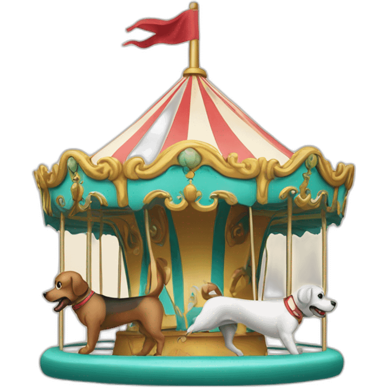 Dog on a merry go round emoji