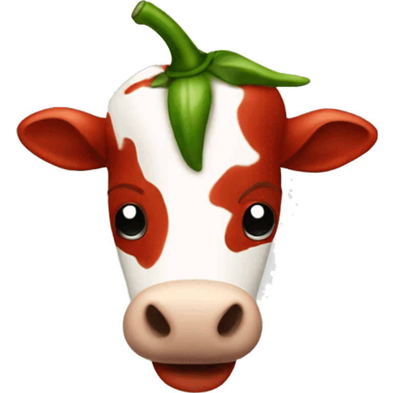 Chili pepper shaped as a cow emoji