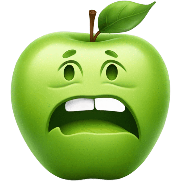 sad green apple emoji