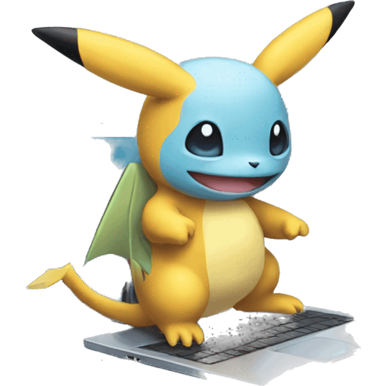 Pokemon with a laptop emoji