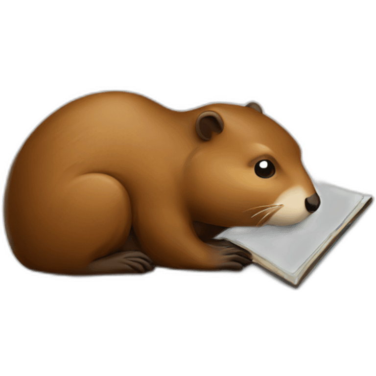 beaver studying emoji