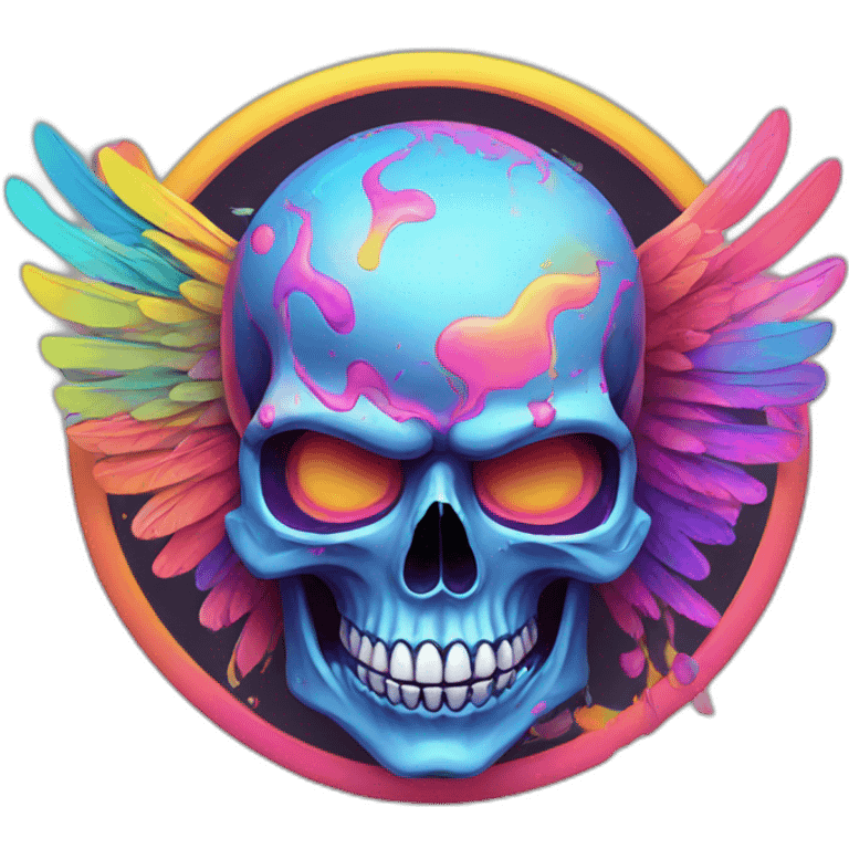 Logo Nike with Trippy Skull colorful emoji