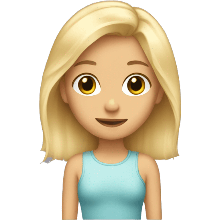 Girl with blond hair, hair care  emoji