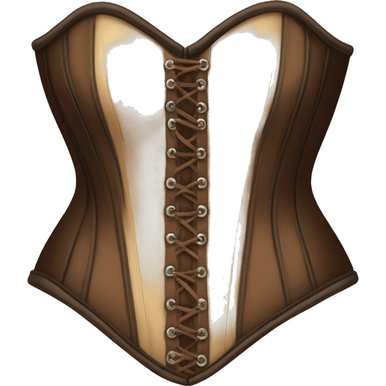 Vintage tan and brown corset emoji