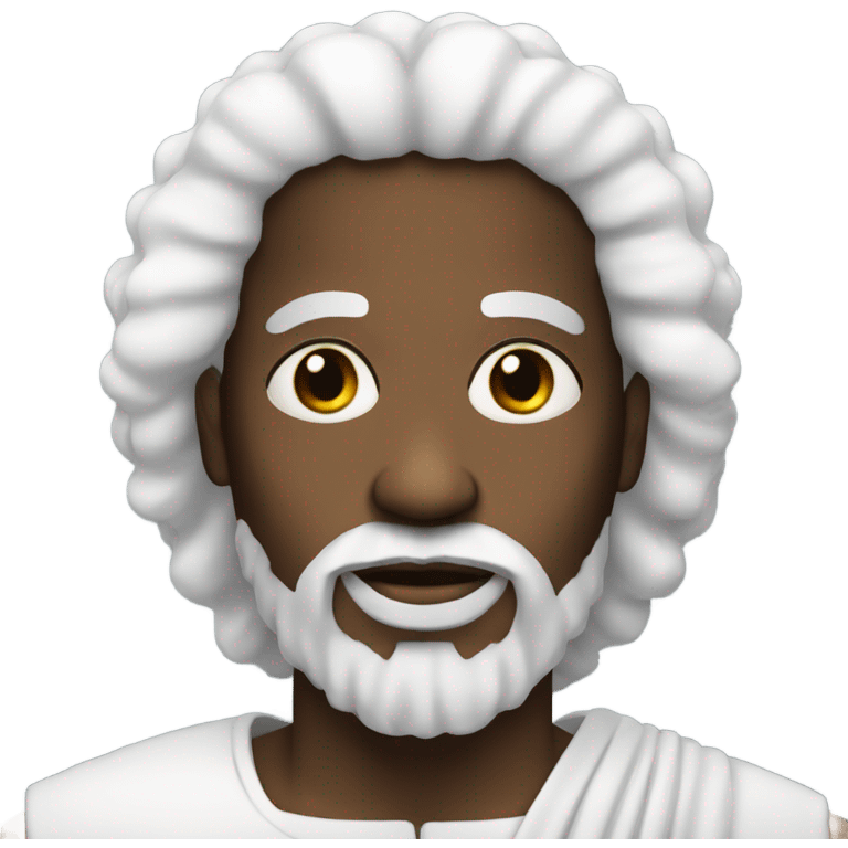 Black Jesus with white Afro and white beard  emoji