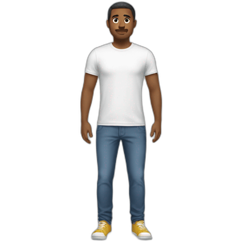 person standing with too tight tshirt emoji