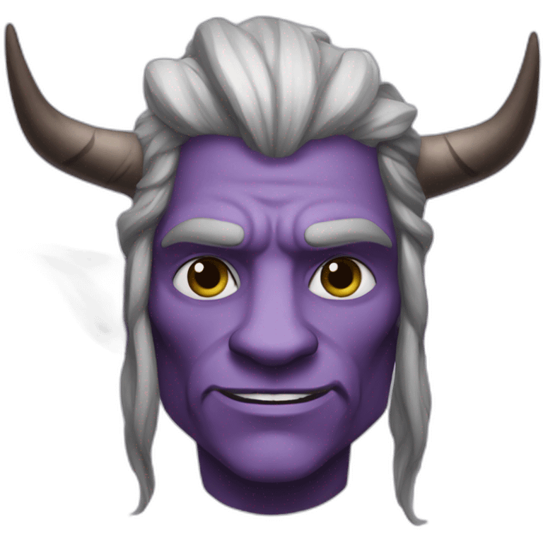 purple-skinned firbolg man with cow-ears emoji