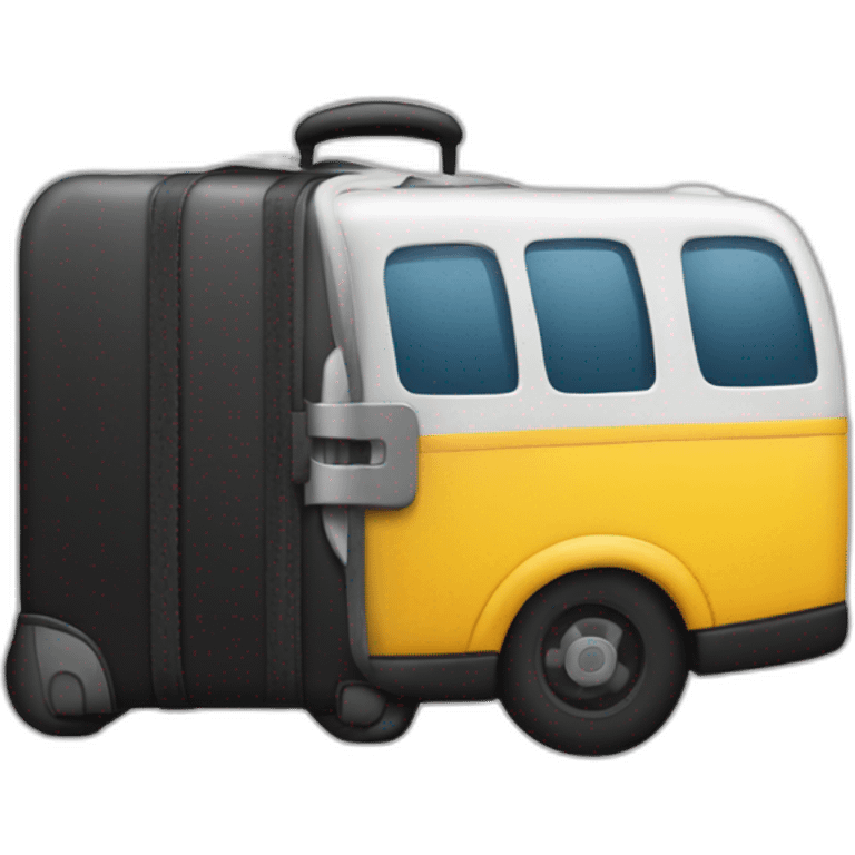 valise noir et bus travail emoji