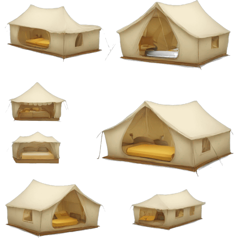 big tent with beds inside  emoji