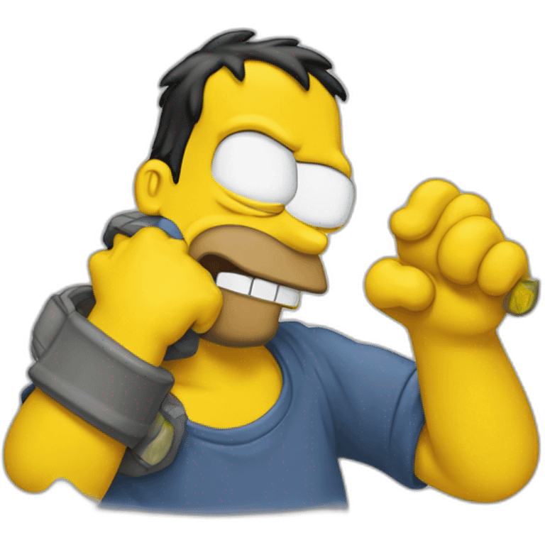 Homer chokes Bart emoji