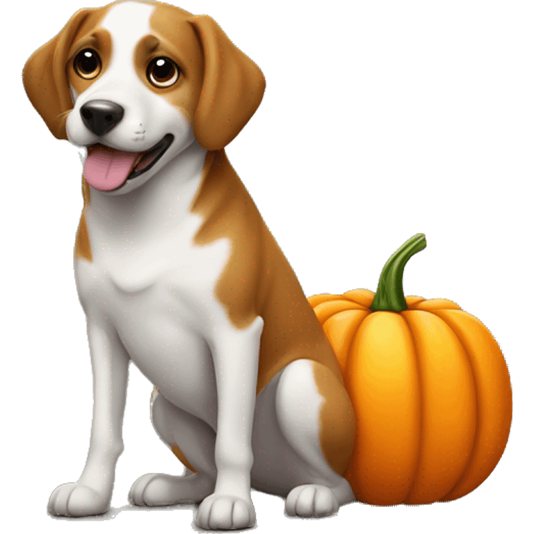 Dog with pumpkin  emoji