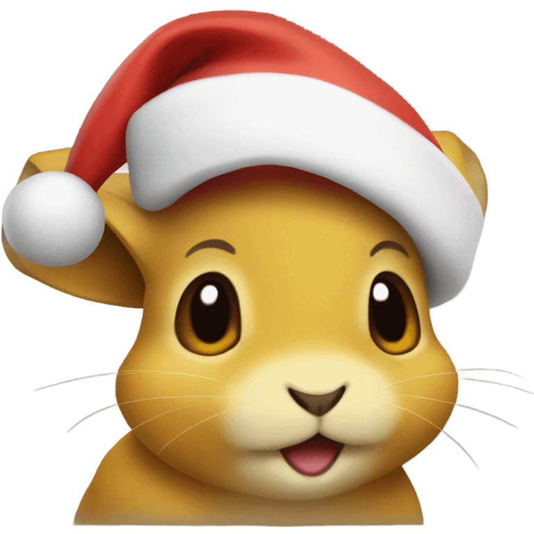 Pika wearing a santa hat emoji