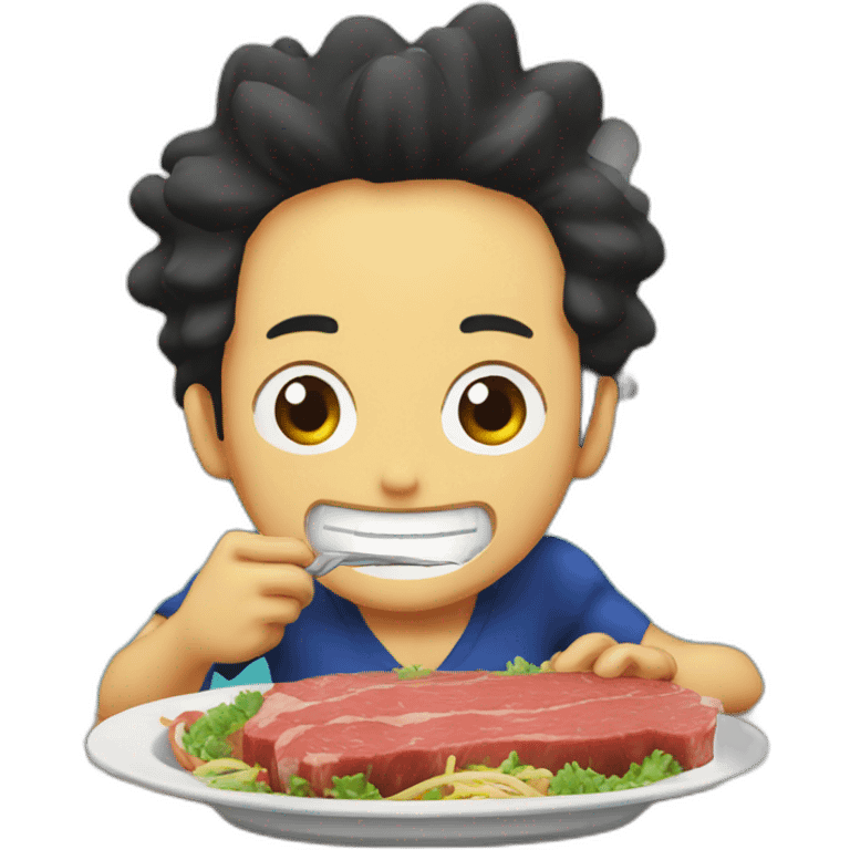 one piece comiendo carne fresca emoji