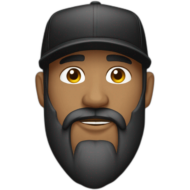 Barba y gorra visera negra emoji