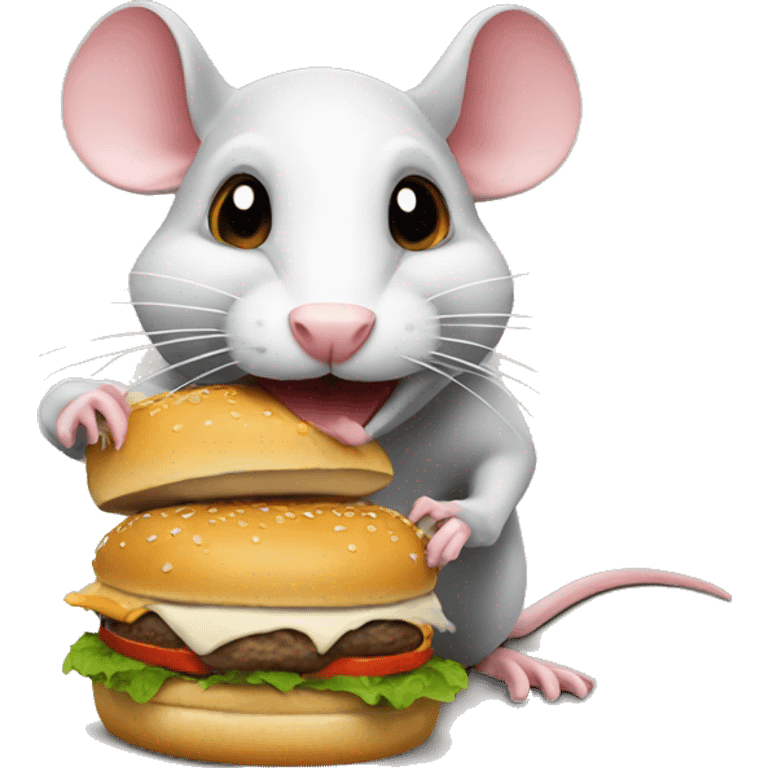 Rat eating burger  emoji