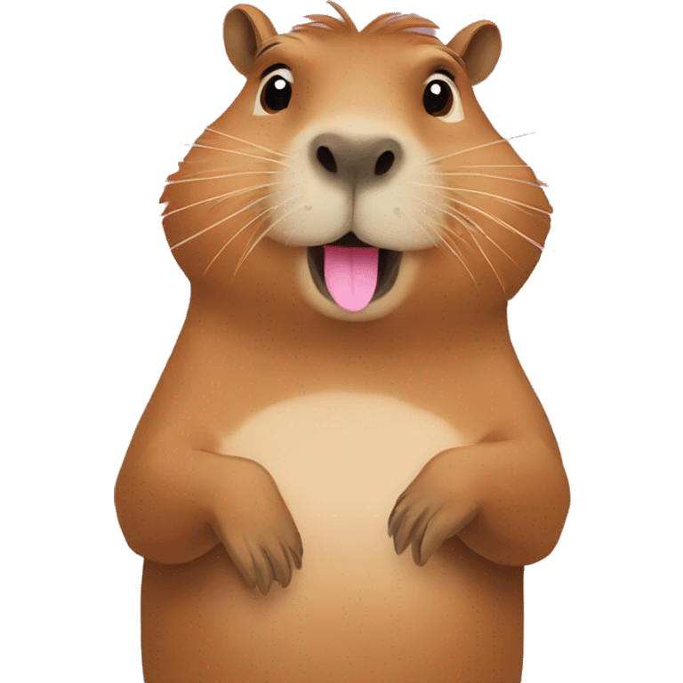 Capybara blowing kisses emoji