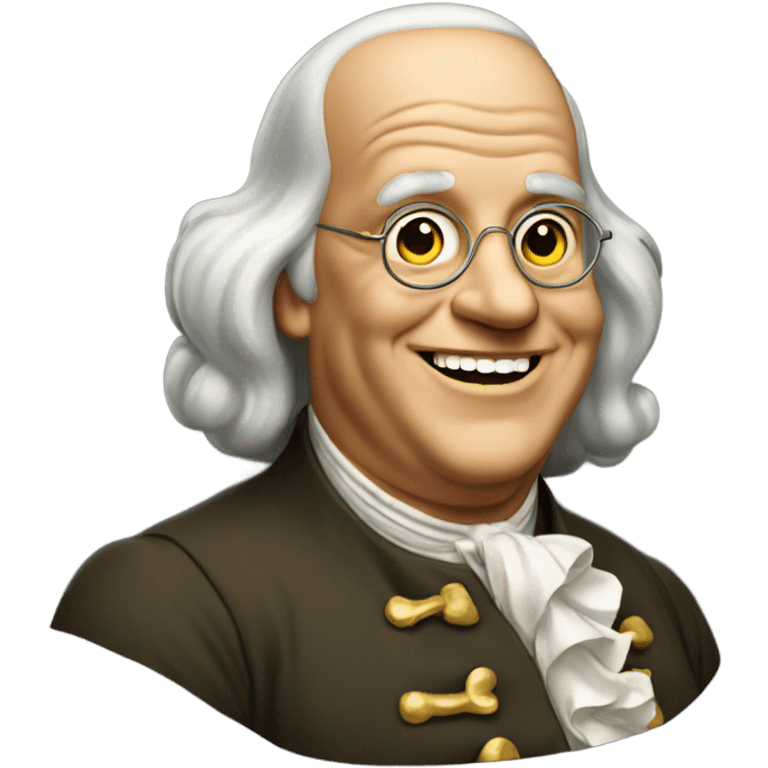 Benjamin Franklin with golden teeth emoji