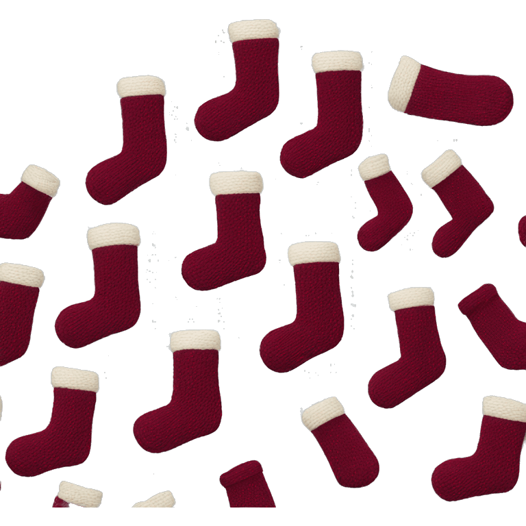 Wine red knit Christmas stocking emoji