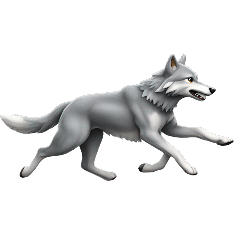 Grey wolf running  emoji