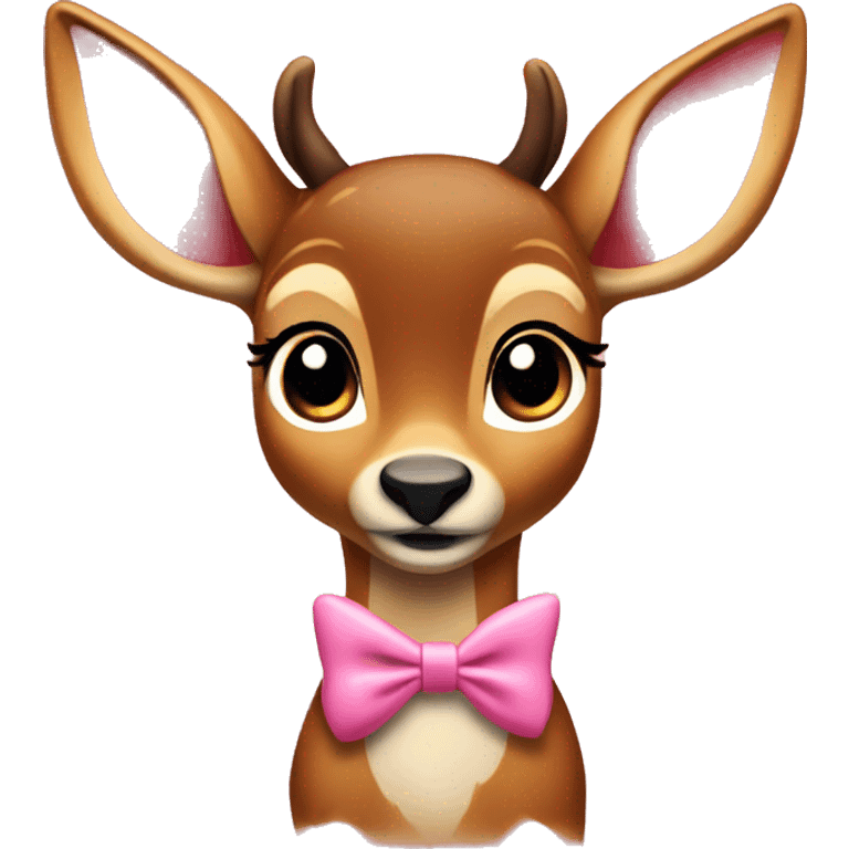 bambi with pink bow emoji