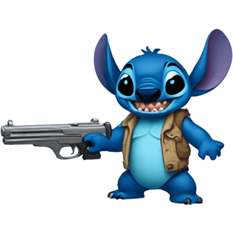 Disney stitch hold a Rp gun emoji