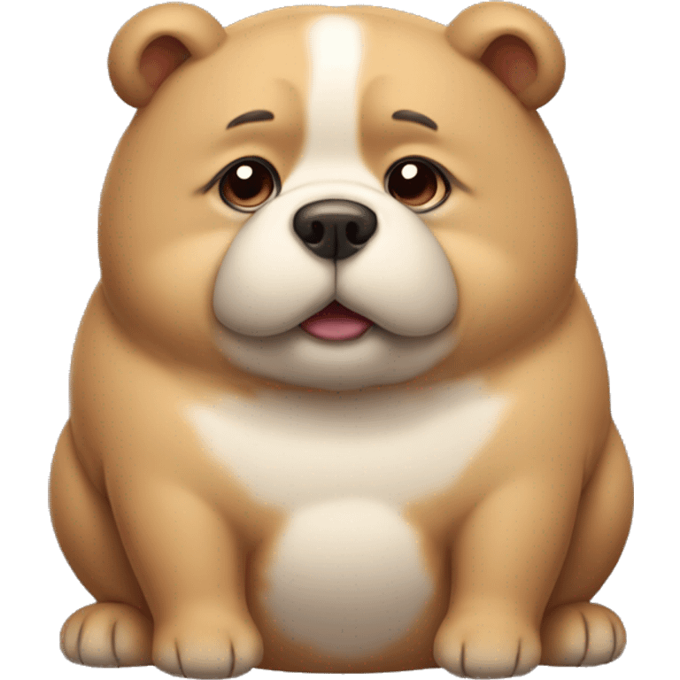 chubby dog bear with a belly emoji