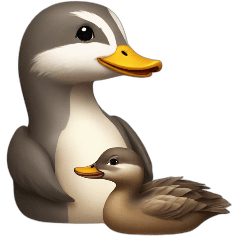 Canard embrasse une loutre emoji