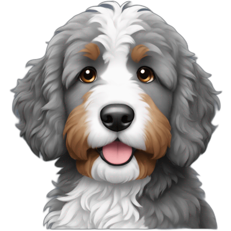 bernedoodle grey and white emoji