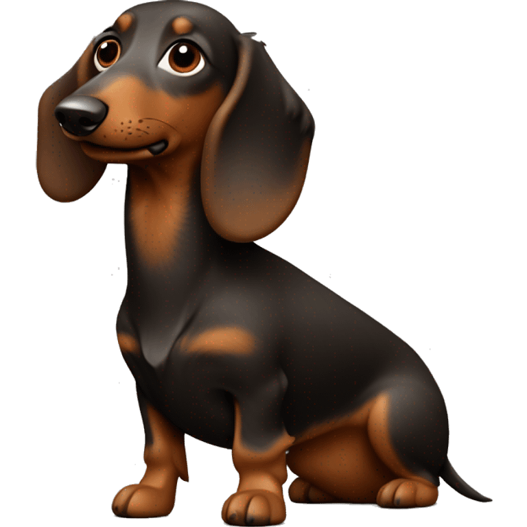 Very Wired haired sausage dog from the side dark Color  emoji