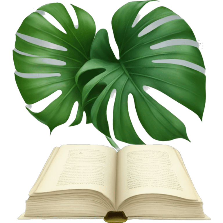 book and monstera flower emoji