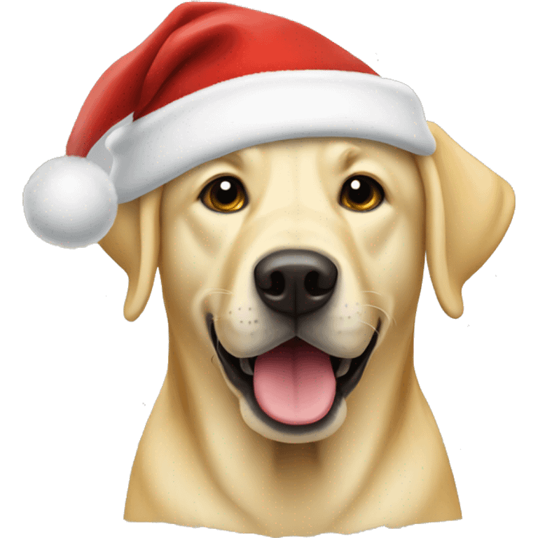 Yellow lab Christmas hat emoji