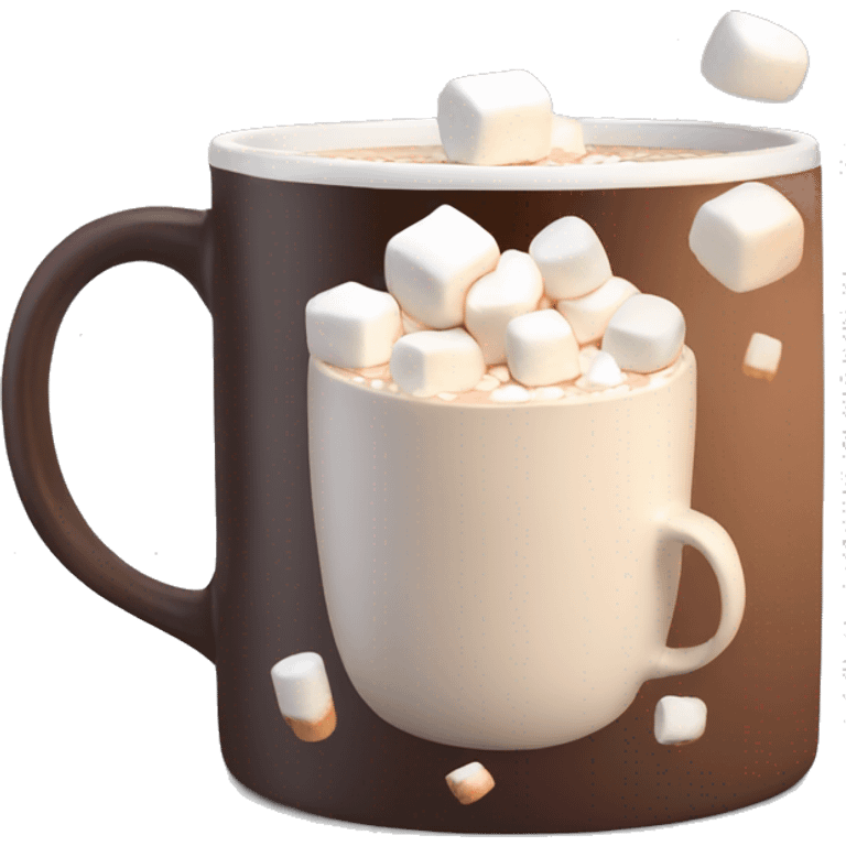 aesthetic hot coco mug with marshmellows emoji