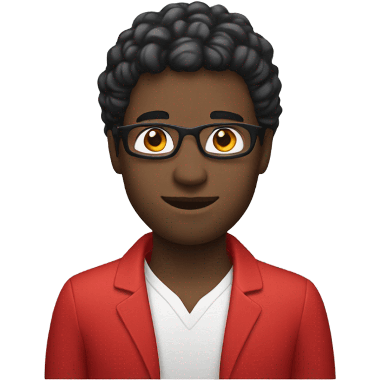 black male in red emoji