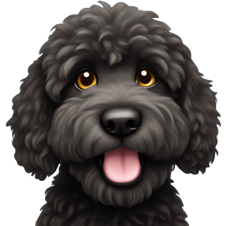 Black fluffy labradoodle emoji