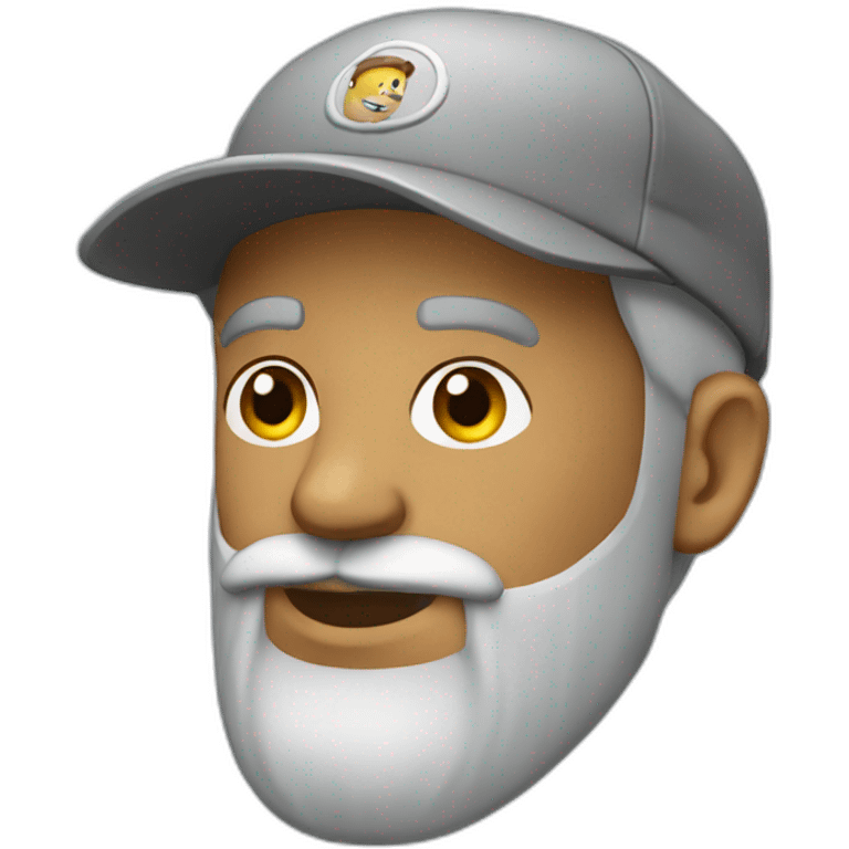 cap grey man beard emoji