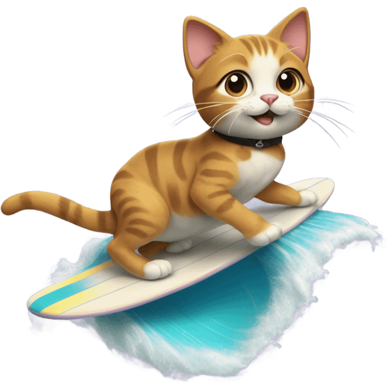 CAT surving on a Wave  emoji