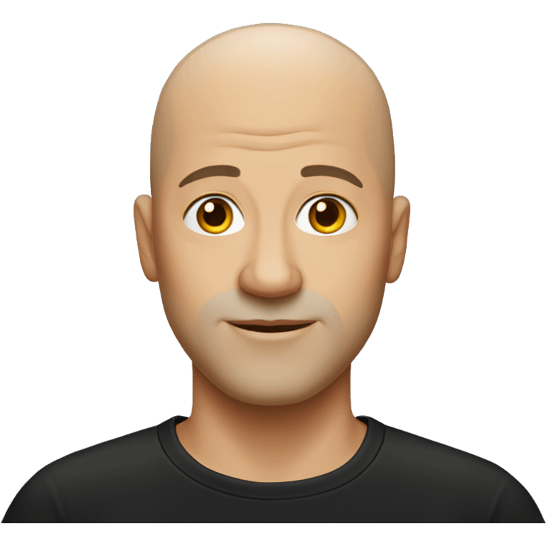 bald man in black shirt thinner face emoji