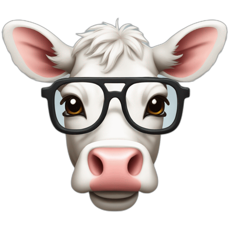 Vache avec des lunettes emoji