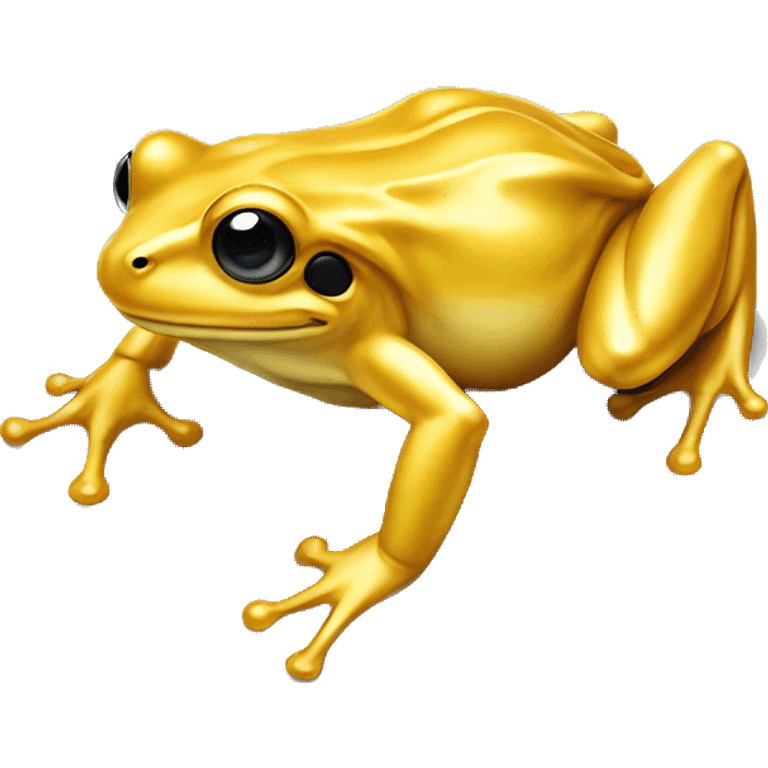 Golden frog, slowly crawling - realism emoji