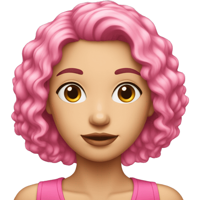 Mulher BRANCA com cabelo rosa emoji