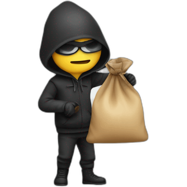 Thief with bag with money emoji