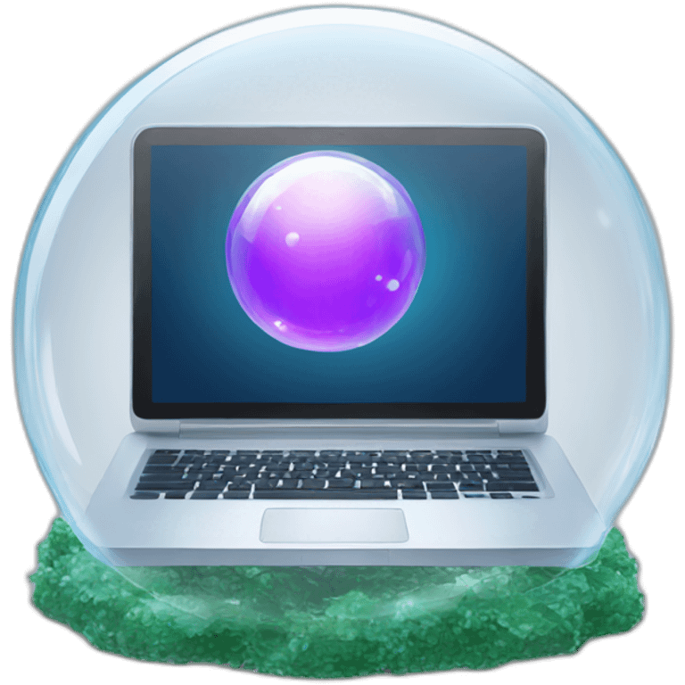 laptop in a crystal bubble emoji