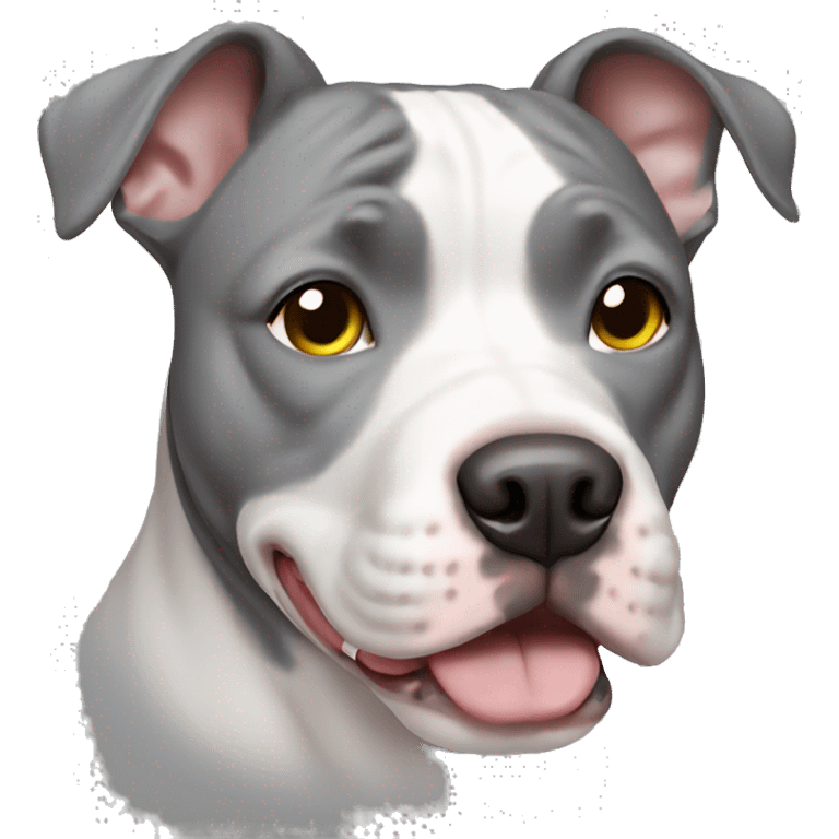 Gray and white pitbull emoji